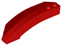 Brick Wedged, Curved 8 x 3 x 2 Open Right in Red