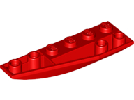 Brick Wedged, Curved Inverted 6 x 2 Left in Red