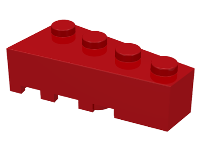 Brick Wedged, Angled 4 x 2 Right in Red