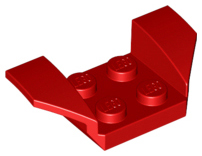 Mudguard 2 x 4 with 2 x 2 Studs and Flared Wings in Red
