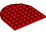 Plate 8 x 8 with Rounded End in Red