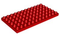 Duplo Plate 6 x 12 in Red