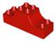 Duplo Brick 2 x 6 x 2 with Curved Ends in Red