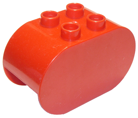 Duplo Brick 2 x 4 x 2 Rounded Ends in Red