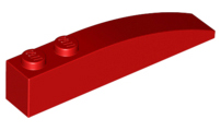 Brick Curved 6 x 1 in Red