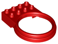 Duplo Plate 2 x 4 with Round Tube Holder in Red
