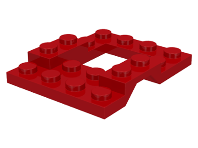 Vehicle Base 4 x 5 with Wheel Arches, 2 x 2 Opening in Red