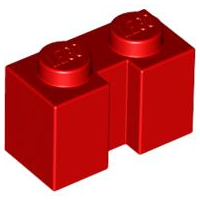 Brick Special 1 x 2 with Groove in Red