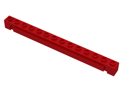 Brick Special 1 x 14 Grooved in Red