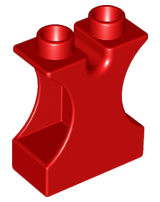 Duplo Brick 1 x 2 x 2 with Side Cutouts and Channel in Top in Red