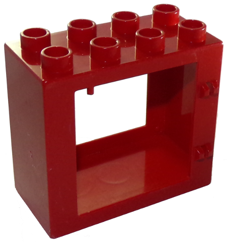 Duplo Door / Window Frame Flat Front Surface in Red
