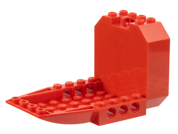 Aircraft Fuselage Angular Forward Section 6 x 10 x 5 (Cockpit) in Red