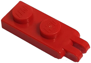 Hinge Plate 1 x 2 with 2 Fingers and Solid Studs in Red