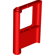Door 1 x 4 x 5 Train Right - Thick Support Bottom in Red