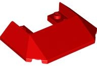 Brick Wedged, Sloped 45° 6 x 4 Double / 33°, 9 Bottom Tubes [Train Roof] in Red