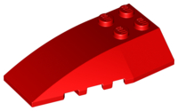 Brick Wedged, Curved 6 x 4 Triple in Red