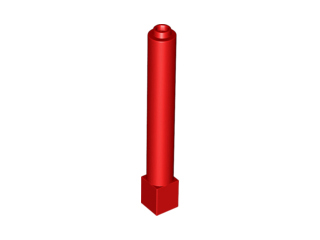 Support Round 1 x 1 x 6 Solid Pillar in Red
