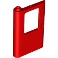 Door 1 x 4 x 5 Train Left - Thick Support Bottom in Red