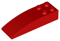 Brick Curved 6 x 2 in Red
