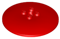 Dish 6 x 6 Inverted (Radar) with Solid Studs in Red
