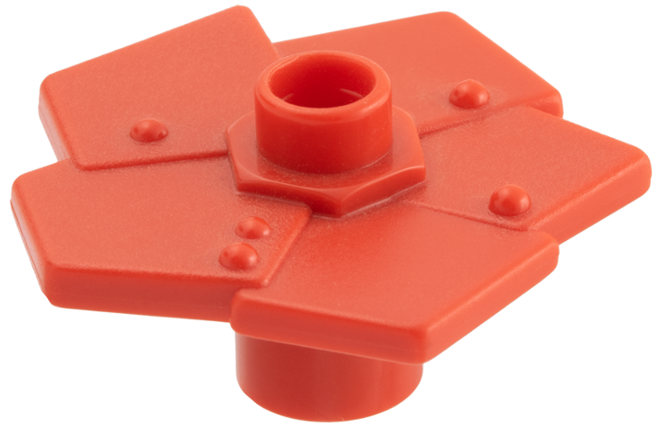 Duplo Plant Flower Metal Design with 5 Petals (Little Robots) in Red