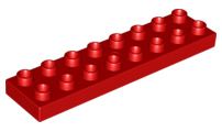 Duplo Plate 2 x 8 in Red