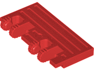 Hinge Train Gate 2 x 4 Locking Dual 2 Fingers with Rear Reinforcements, 9 Teeth in Red
