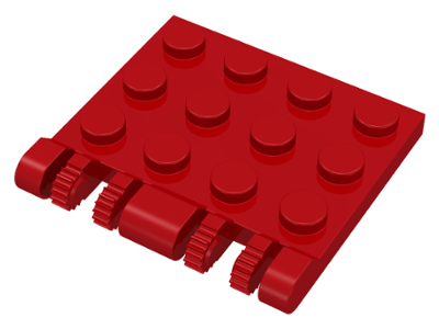 Hinge Plate 3 x 4 Locking Dual 2 Finger, 9 Teeth in Red