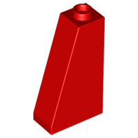 Brick Sloped 75° 2 x 1 x 3 with Hollow Stud in Red