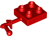 Duplo Plate 2 x 2 with Handle in Red