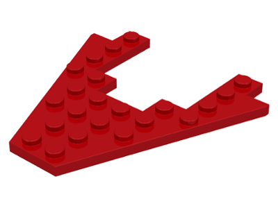 Wedge, Plate 8 x 8 with 4 x 4 Cutout in Red