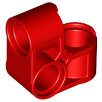 Technic Pin Connector Perpendicular 2 x 2 Bent in Red