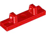 Hinge Tile 1 x 4 Locking Dual 1 Fingers on Top [4 Locking Ridges] in Red