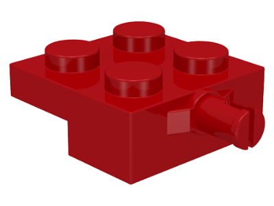 Plate Special 2 x 2 with Wheel Holder in Red