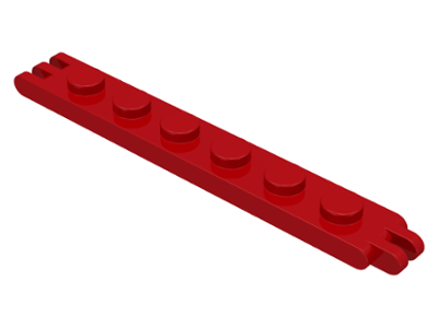 Hinge Plate 1 x 6 with 2 and 3 Fingers On Ends in Red