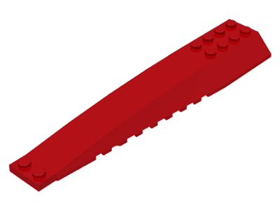 Brick Wedged, Curved 16 x 4 Triple with Inner Ridges in Red