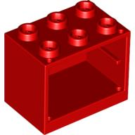 Cupboard 2 x 3 x 2 with Hollow Studs in Red