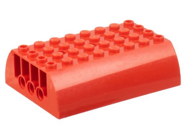 Brick Curved 8 x 6 x 2 Double in Red
