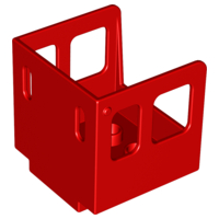 Duplo Train Steam Engine Cabin, Small Front Windows in Red