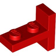 Bracket 1 x 2 with 1 x 2 Vertical Studs in Red