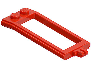 Animal / Creature Accessory, Horse Hitching, with 1 x 2 Studs, Hinge [2 Fingers] in Red