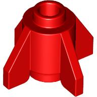 Brick Round 1 x 1 with Fins, Open Stud in Red