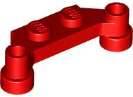 Plate Special 1 x 4 Offset with Bar Holes in Red