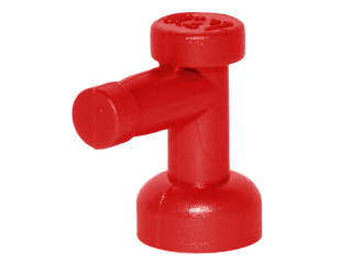 Tap 1 x 1 without Hole in Spout in Red