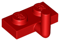 Plate Special 1 x 2 with Bar Up [Horizontal Arm 5mm] in Red