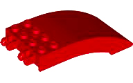 Windscreen 8 x 4 x 2 Curved [2 Dual-Fingered Click Hinges] in Red