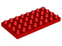Duplo Plate 4 x 8 in Red