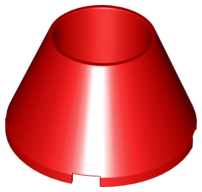 Cone 4 x 4 x 2 Hollow No Studs in Red