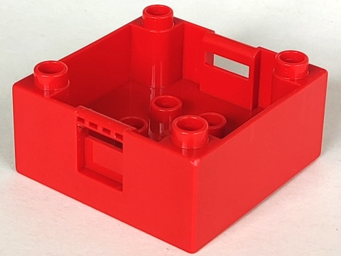 Duplo Container Box 4 x 4 with Studs on Corners in Red