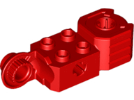 Technic Brick Special 2 x 2 with Axle Hole, Rotation Joint Ball Half [Vertical Side], Vertical Axle Hole End in Red